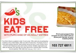 Chili's free kids meal coupon