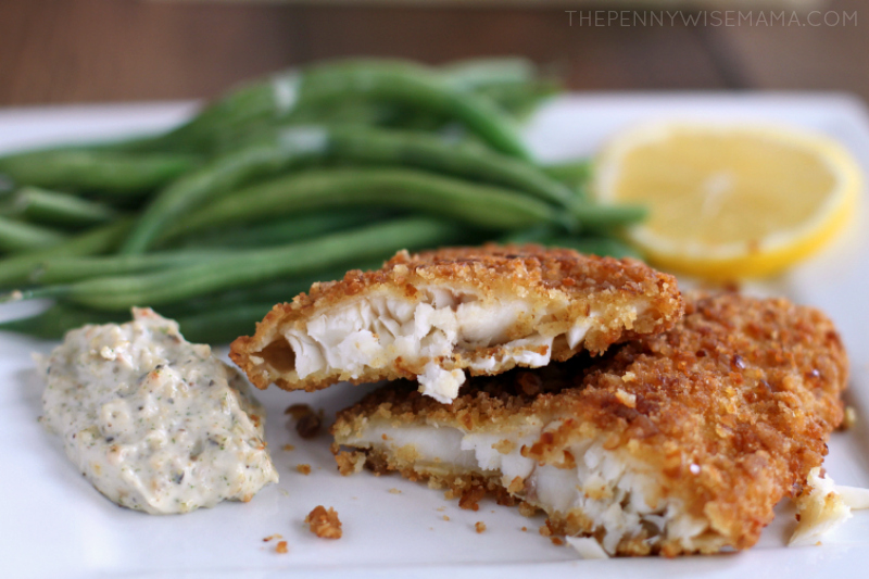 Pretzel Crusted Tilapia with Creamy Dipping Sauce