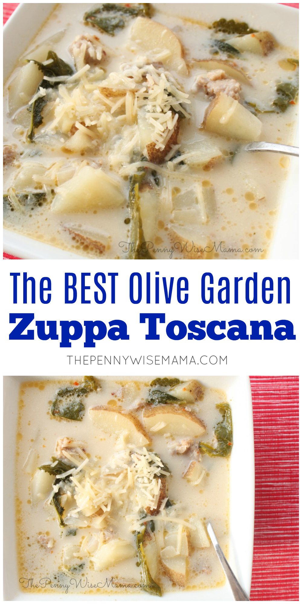The BEST Copycat Olive Garden Zuppa Toscana soup recipe - so yummy and simple to make!