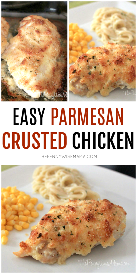Parmesan Crusted Chicken Recipe | Fast & Easy Dinner! - The PennyWiseMama