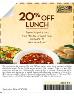 Olive Garden Lunch Coupon