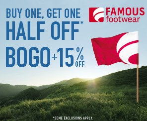 Famous footwear buy one get one half off sale sale