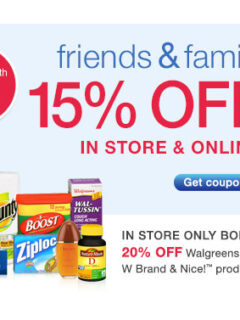 walgreens friends family coupon