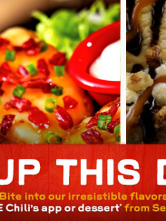 chili's appetizer or dessert coupon