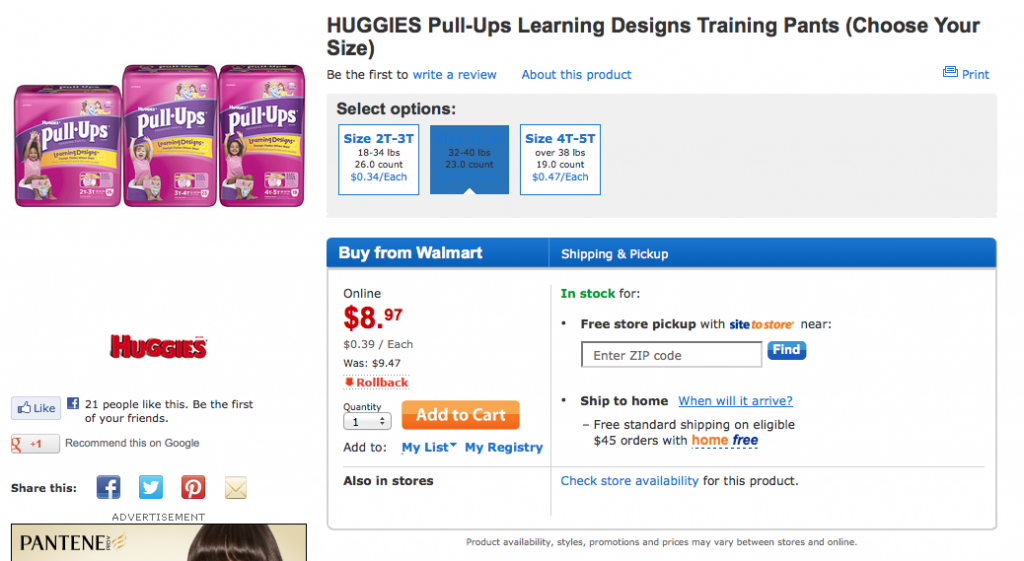 huggies pull-ups at walmart