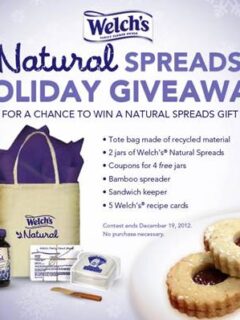 welch's natural spreads holiday giveaway