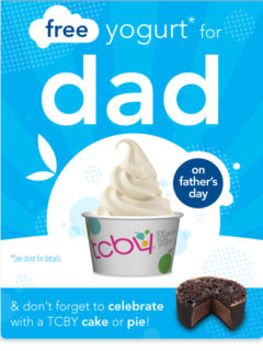 free tcby yogurt on father's day