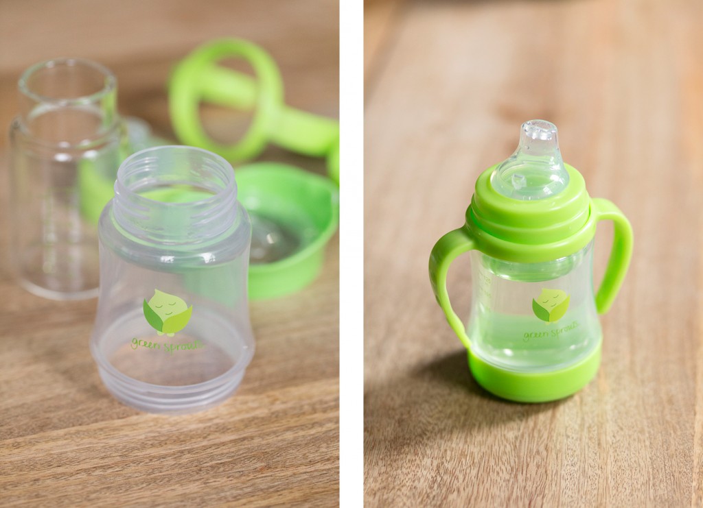 green sprouts Glass Sip & Straw Cup 