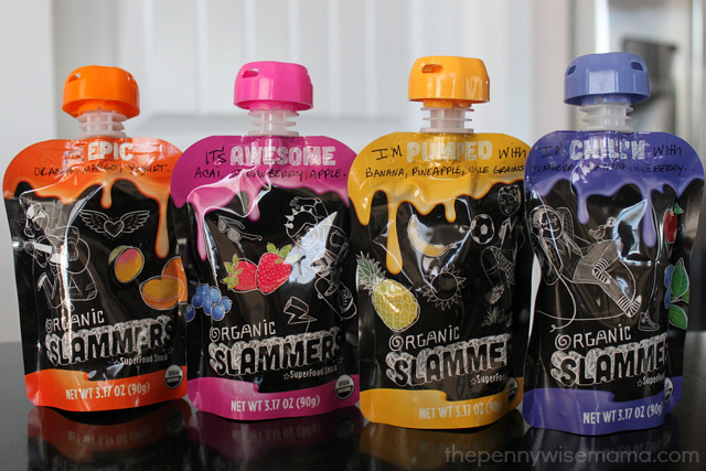 slammers organic superfood snack pouches