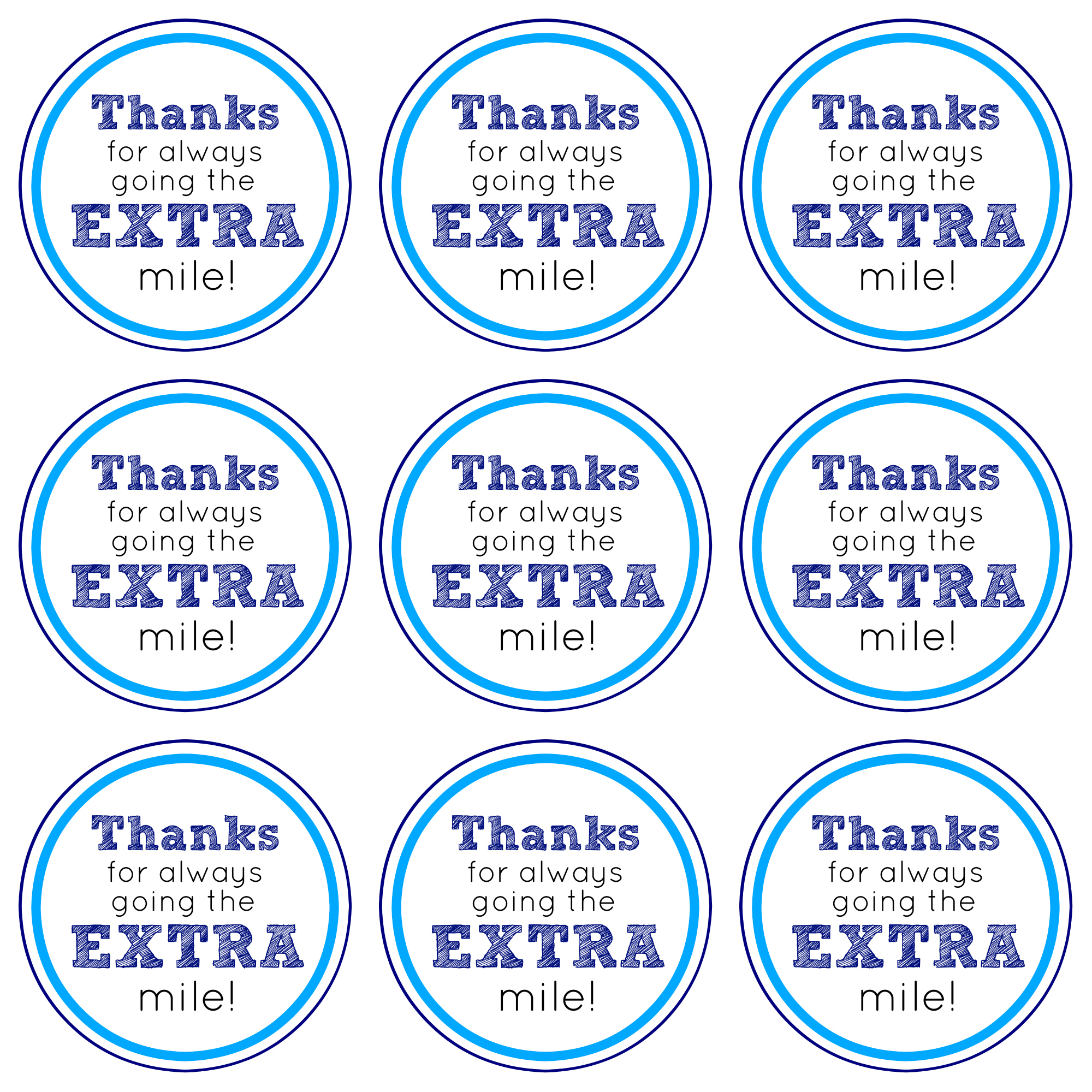 Thanks For Going the Extra Mile Gift Idea + Free Printable Tag The