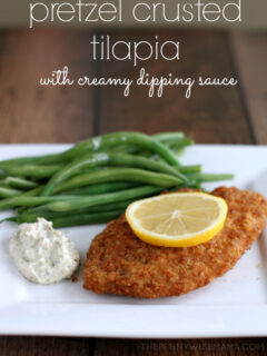 Pretzel Crusted Tilapia with Creamy Dipping Sauce