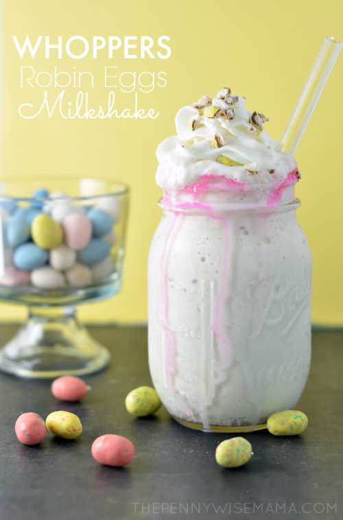 Whoppers Milkshake with Whoppers Mini Robin Eggs - a fun twist for Easter