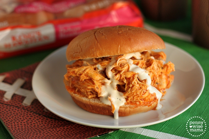 Slow Cooker Buffalo Chicken Sandwiches