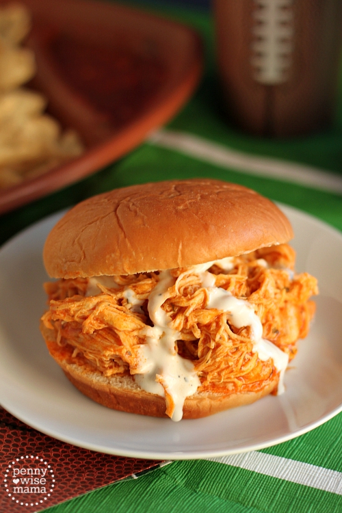 Slow Cooker Buffalo Chicken Sandwiches