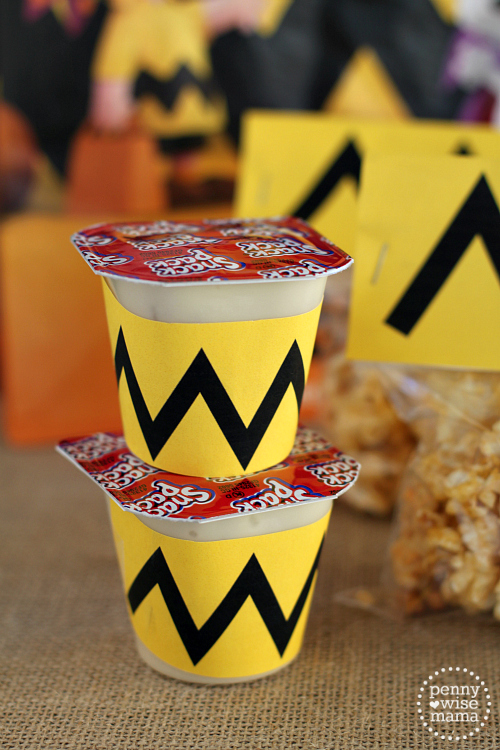 Charlie Brown Pudding Cups + Free Printable