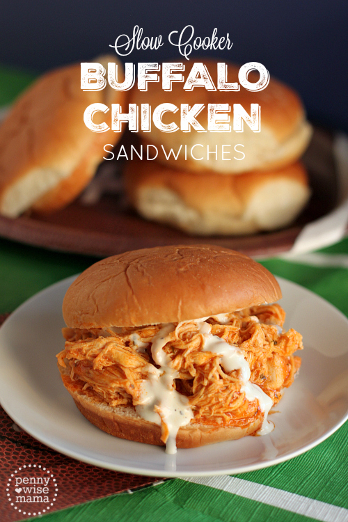 Slow Cooker Buffalo Chicken Sandwiches