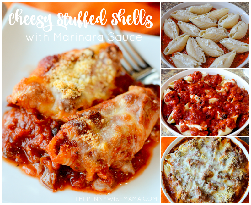 Cheesy Stuffed Shells with Marinara Sauce