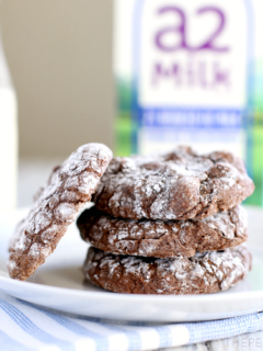 Brownie Crinkle Cookies with a2 Milk
