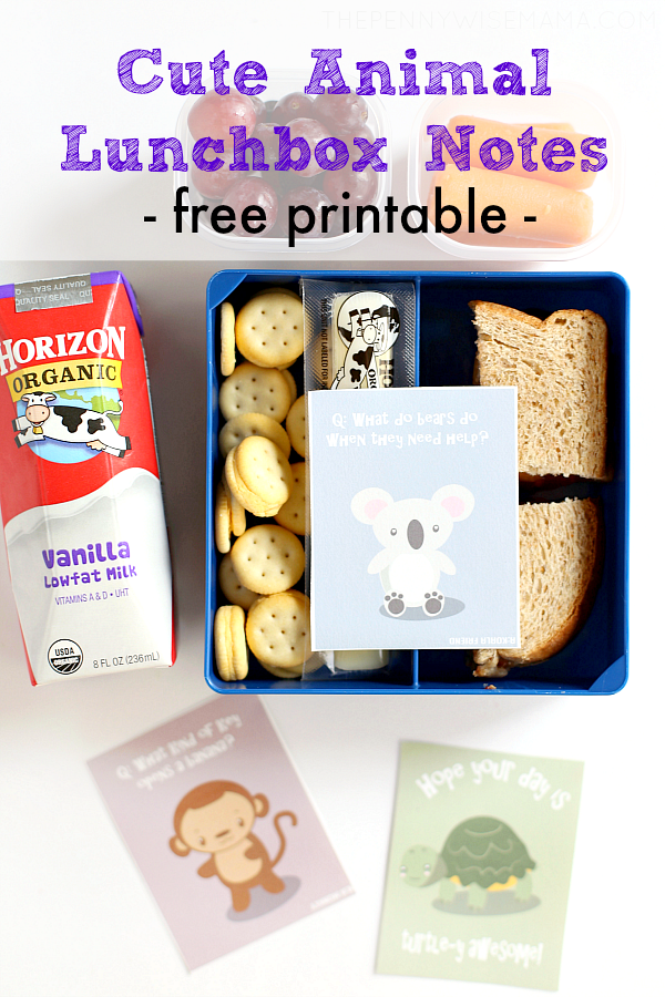 Cute Animal Lunch Box Notes - FREE printable!