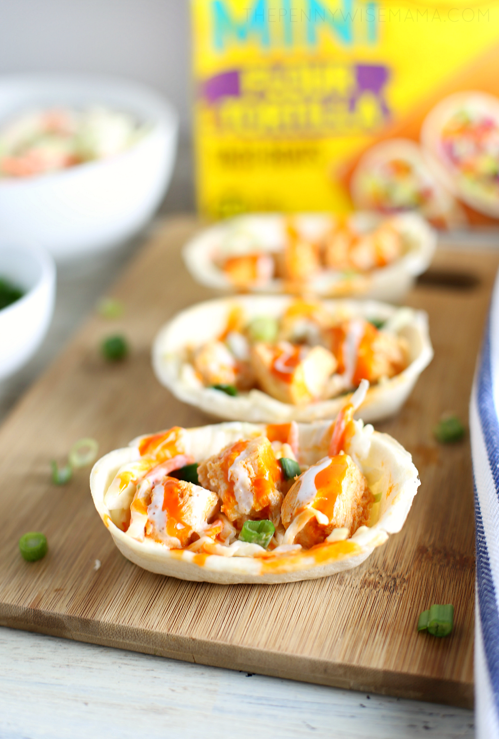 Slow Cooker Buffalo Chicken Mini Taco Boats - The PennyWiseMama