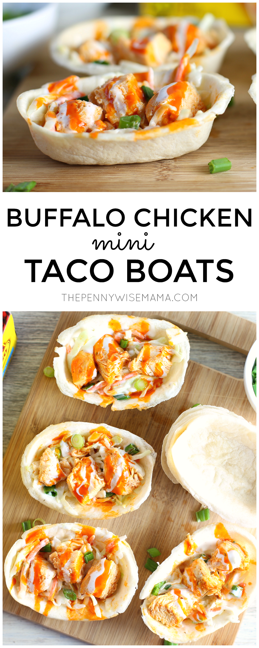 Slow Cooker Buffalo Chicken Mini Taco Boats
