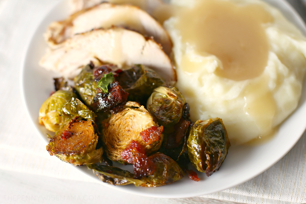 Roasted Turkey & Maple Bacon Brussels Sprouts - The PennyWiseMama