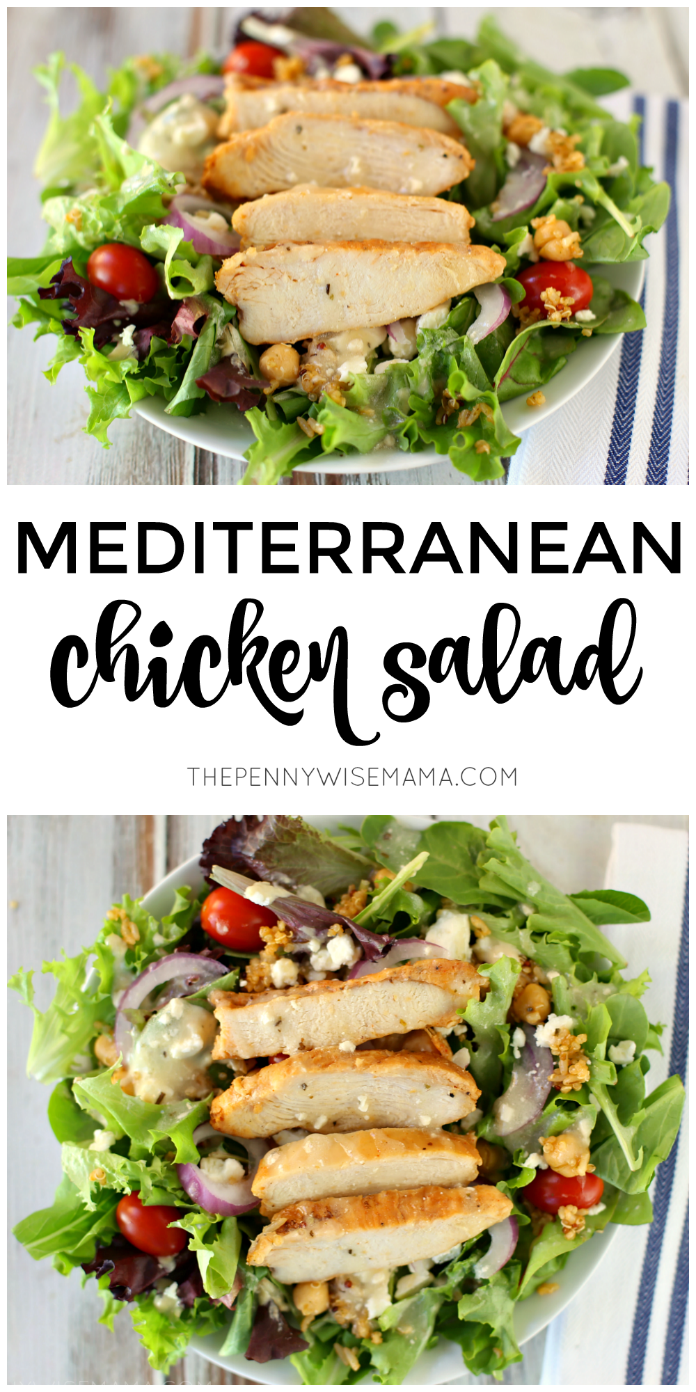 Mediterranean Chicken Salad - healthy, delicious and full of flavor!