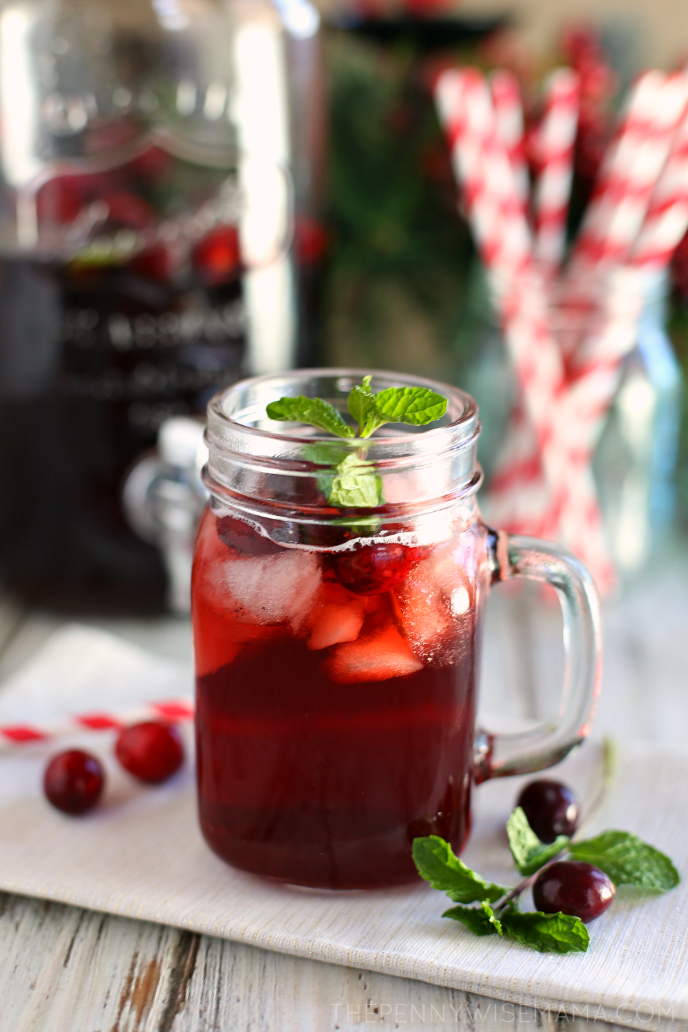 Festive Cranberry Mint Iced Tea - simple & delicious recipe