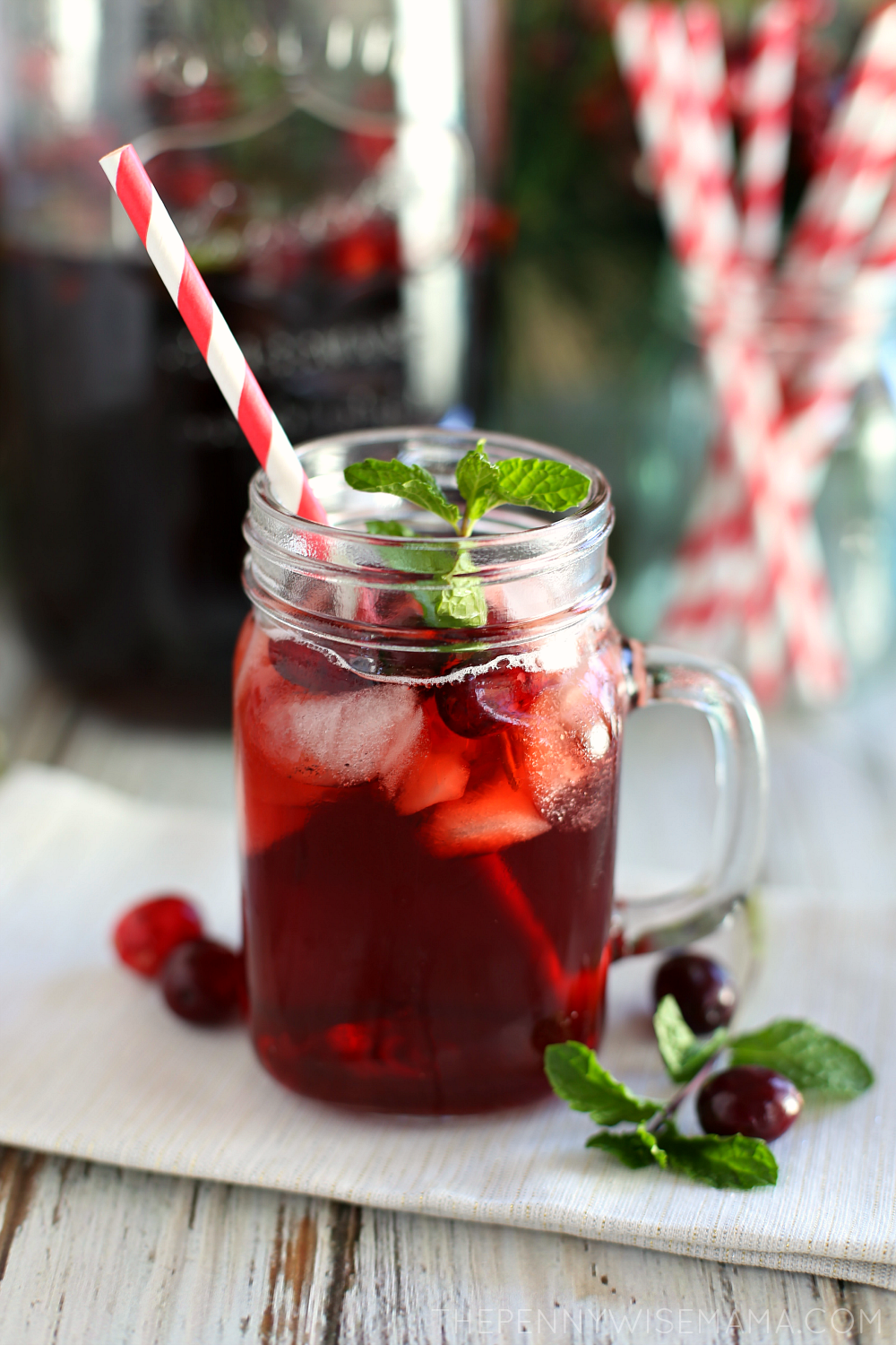 Festive Cranberry Mint Iced Tea - simple & delicious recipe