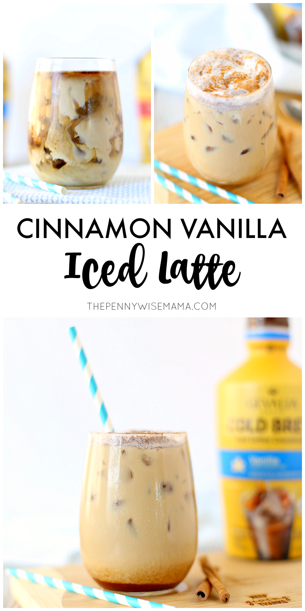 Easy Make-At-Home Cinnamon Vanilla Latte Recipe using cold brew coffee