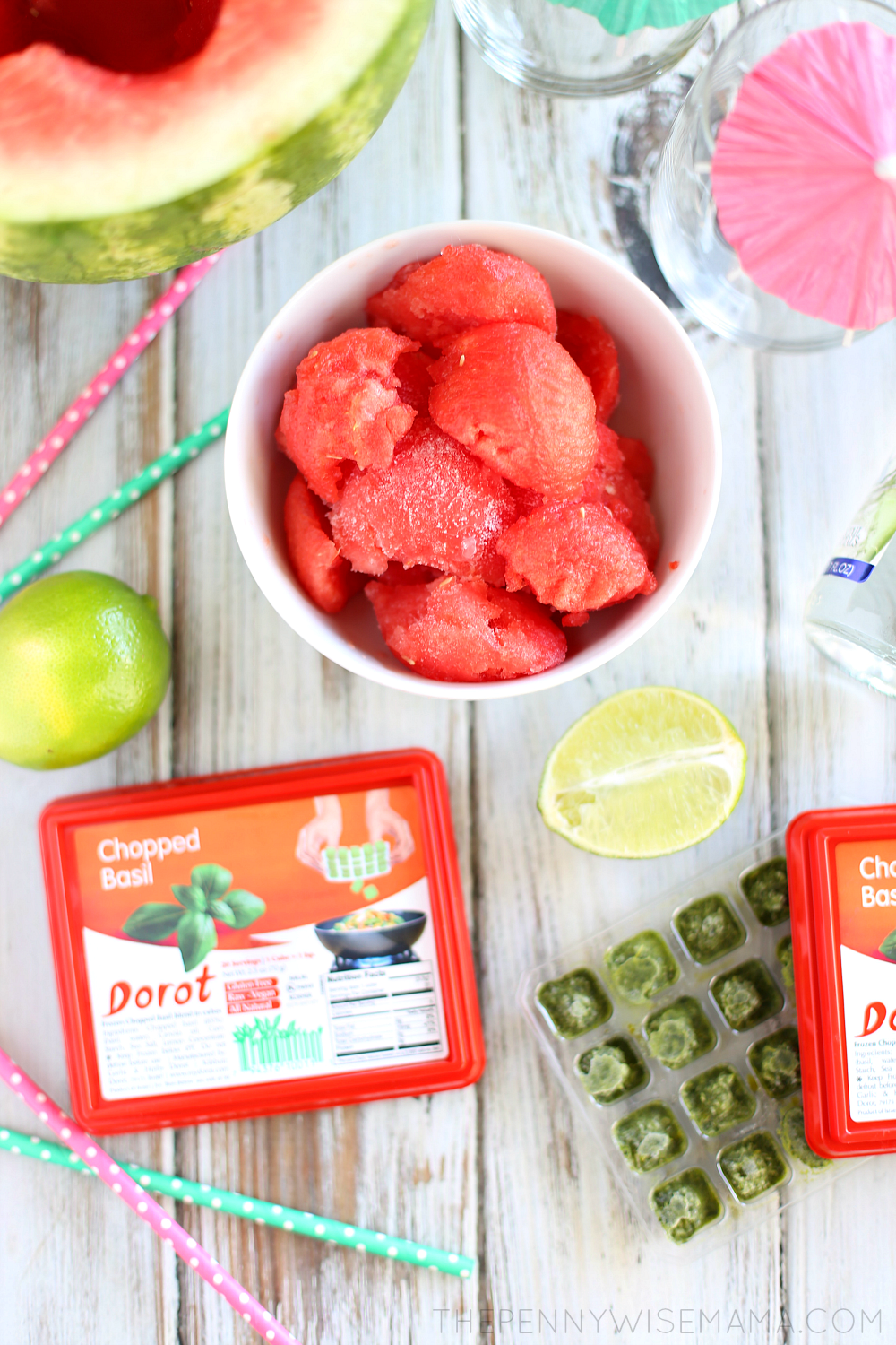 Watermelon Slushie Recipe with Dorot Basil