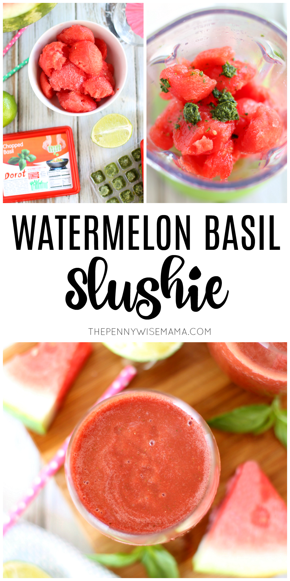 The Best Watermelon Basil Slushie - simple & delicious recipe for summer