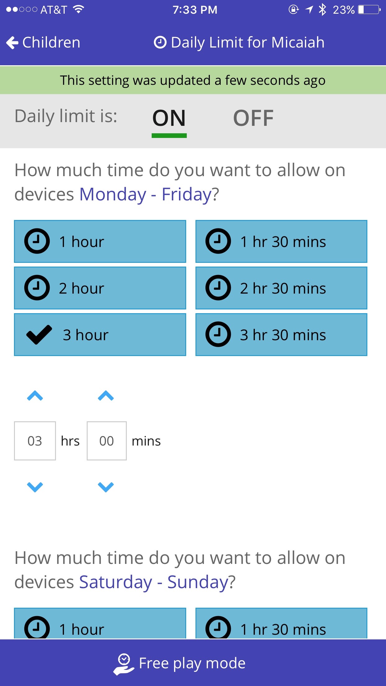 Daily Time Limit on Screen Time App