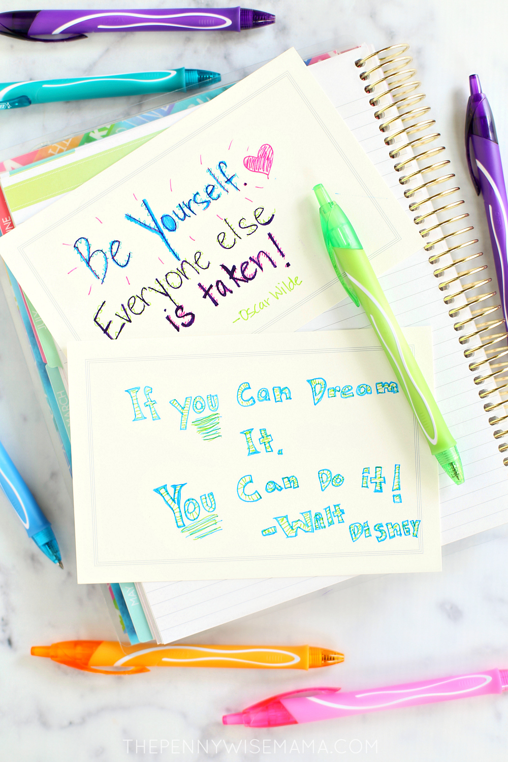 Motivational Back to School Quotes with BIC Gel-ocity Quick Dry Gel Pens