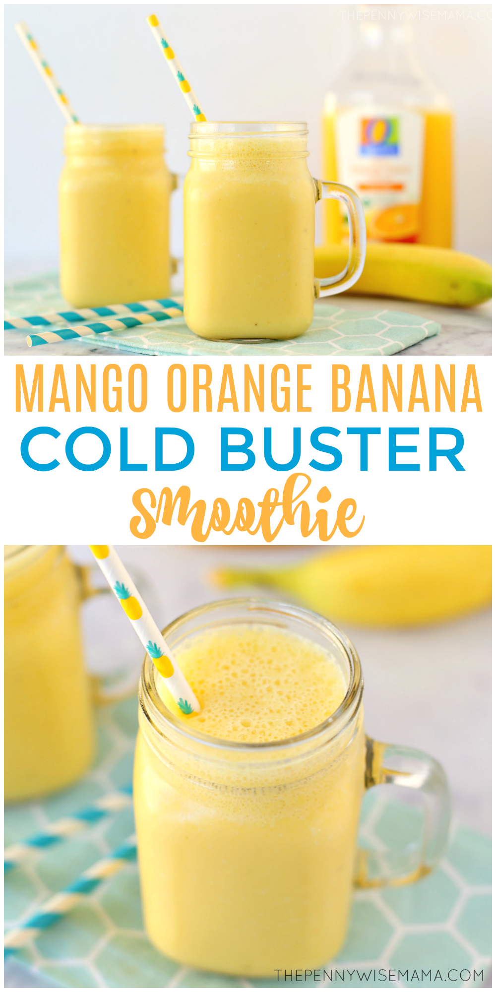 This Mango Orange Banana Cold Buster Smoothie is packed full of cold and flu fighting ingredients to keep you nourished and healthy during cold and flu season. It’s delicious and simple to make! Click the image to grab the full recipe.