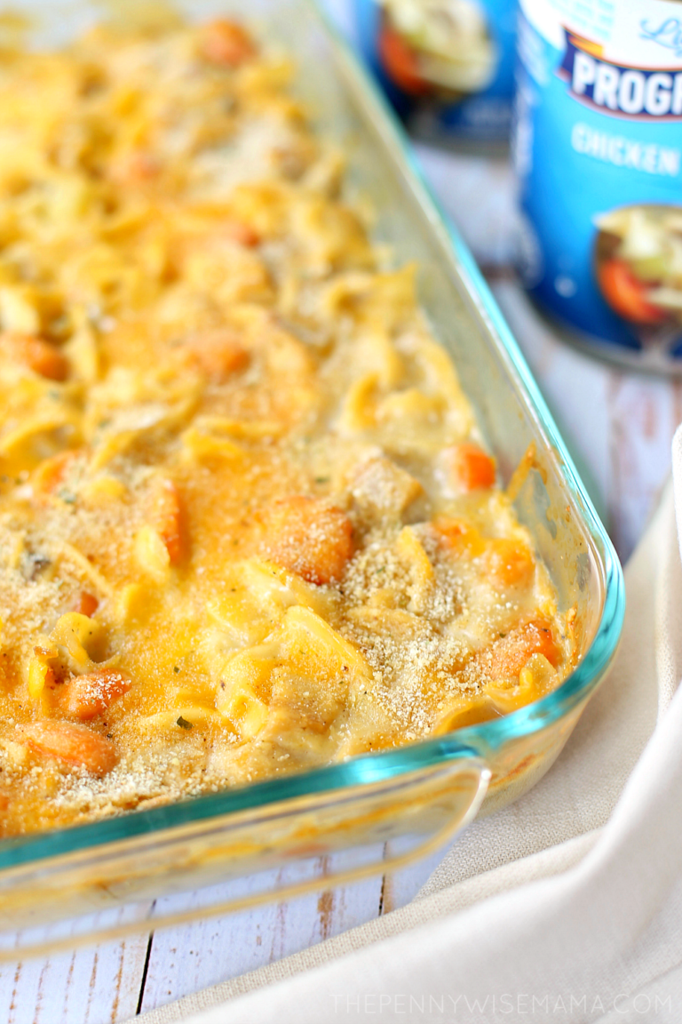 Cheesy Chicken Noodle Casserole The Pennywisemama