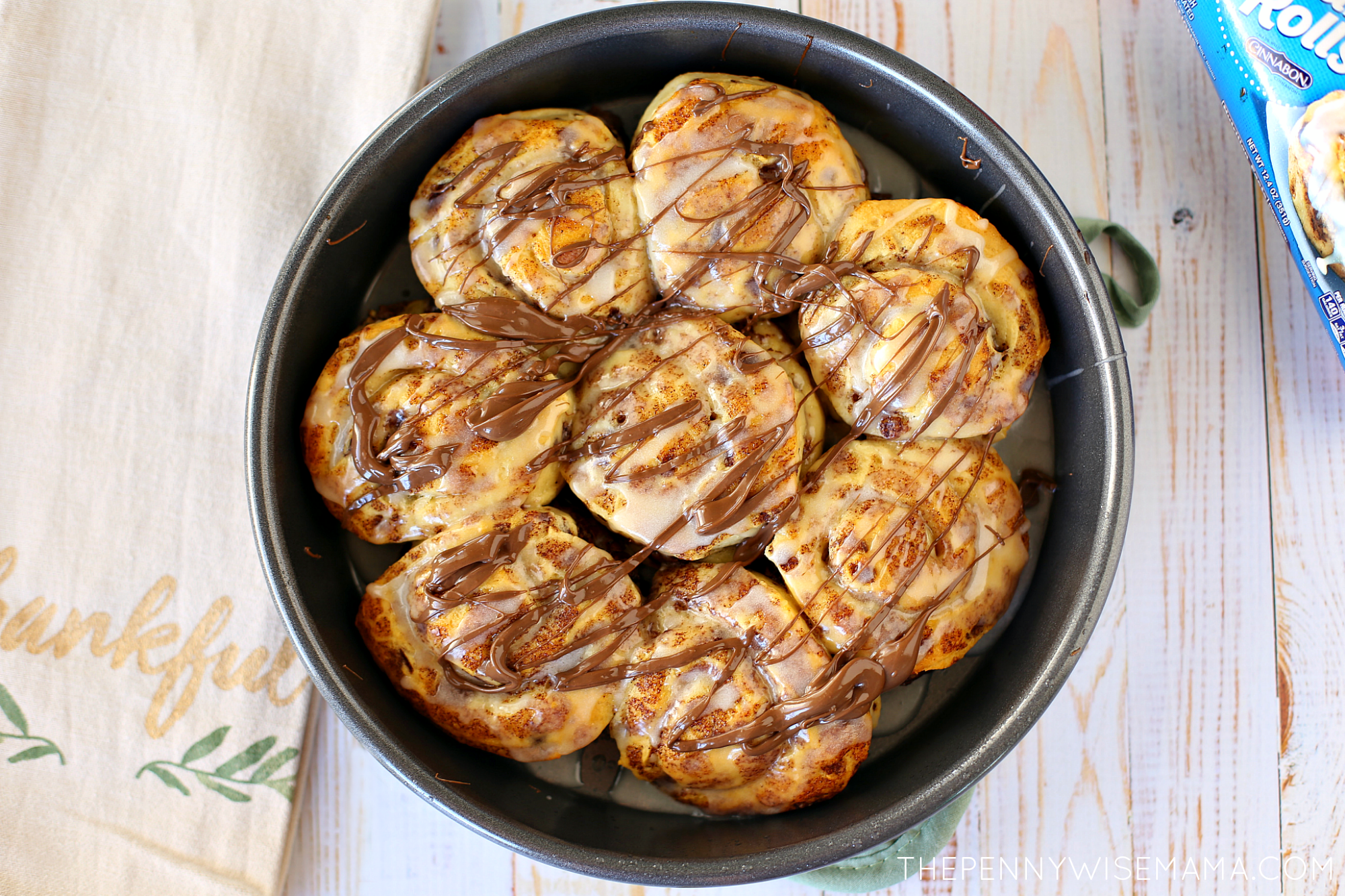 Easy Chocolate Hazelnut Cinnamon Rolls