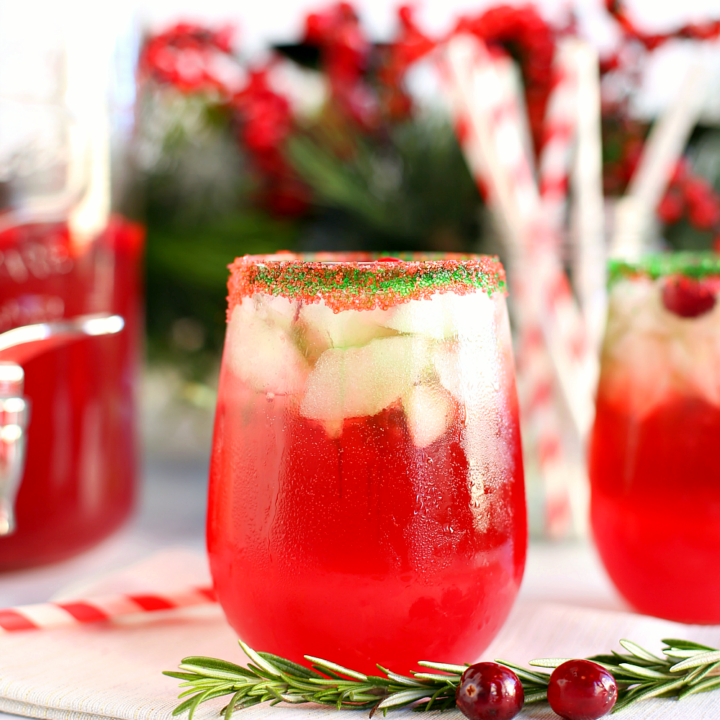 Sparkling Cranberry Lime Holiday Punch - a fun & festive drink. Perfect for the holidays!