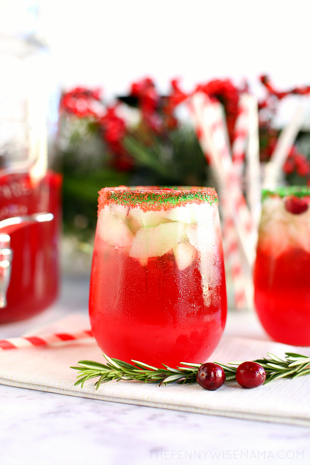 Sparkling Cranberry Lime Holiday Punch - a fun & festive drink. Perfect for the holidays!