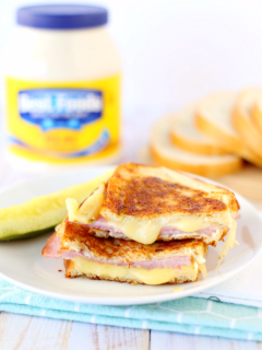 Grilled Ham and Pepper Jack Cheese Sandwich Recipe - Amazing grilled cheese with mayo!