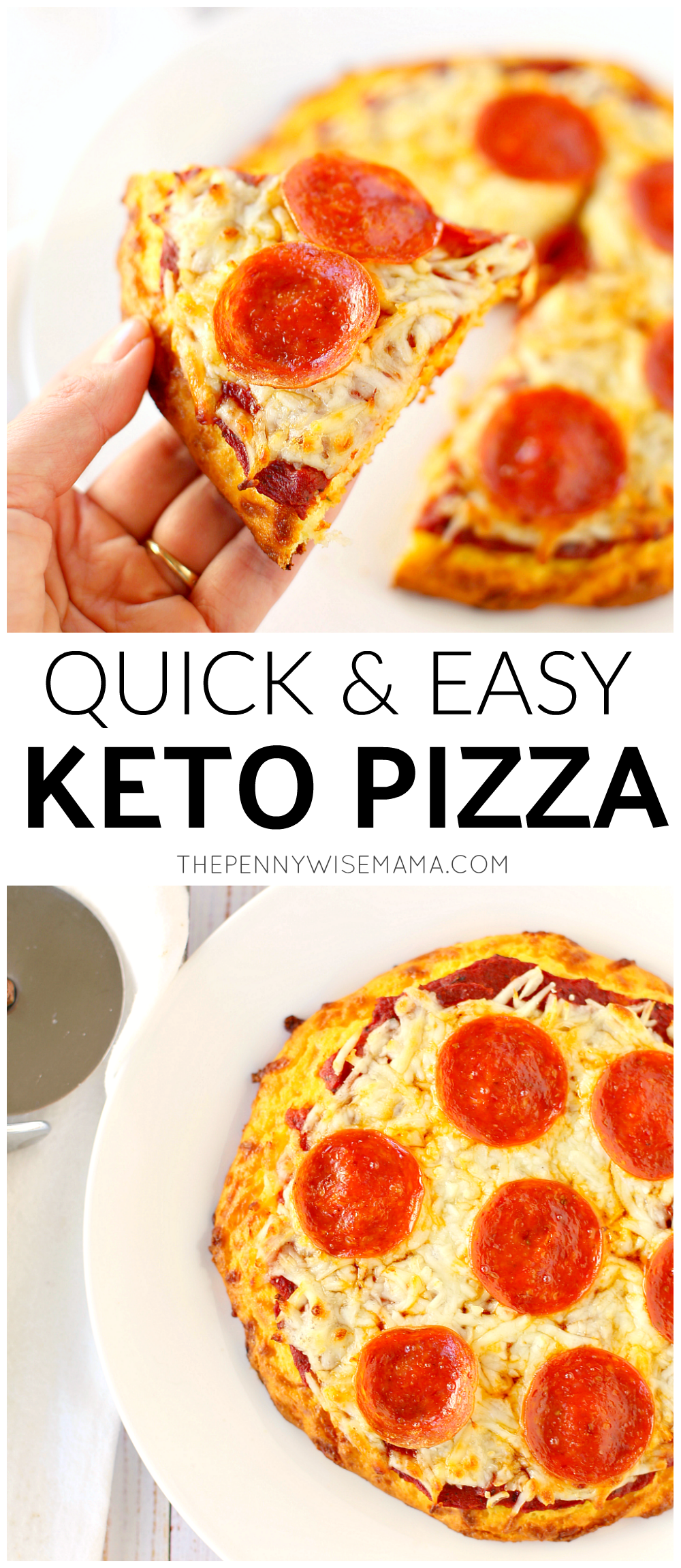 This Low Carb Keto Pizza recipe features a delicious homemade sauce and low carb 