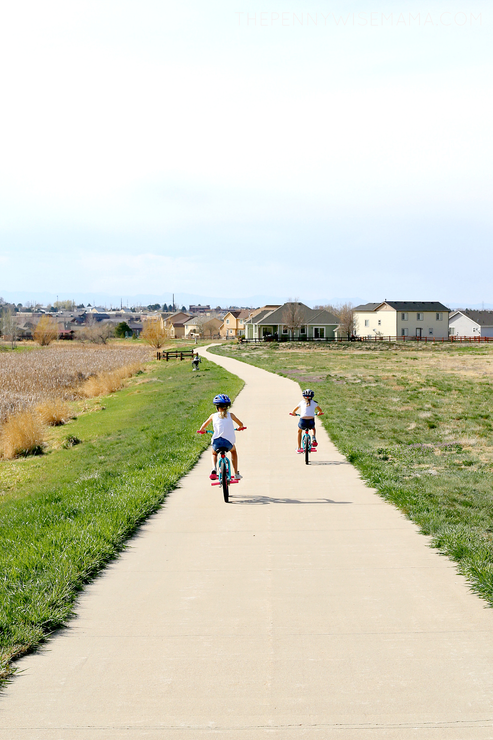 kids enjoying spring with bike ride