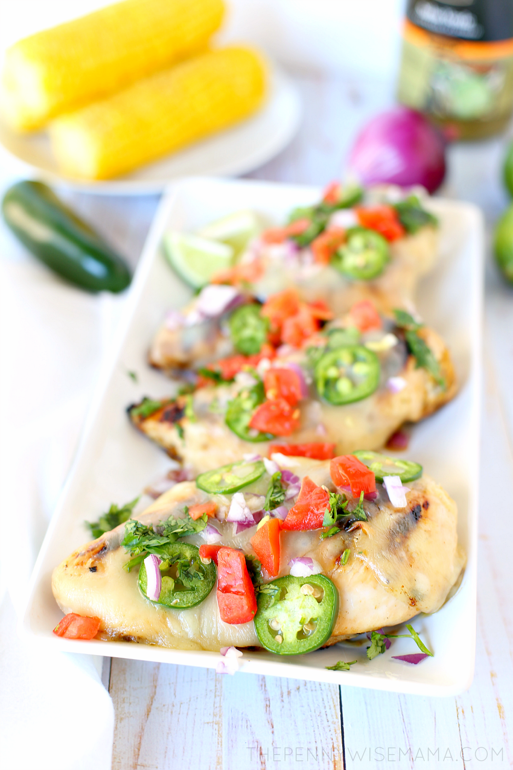 Cheesy Salsa Verde Chicken - Quick & Easy Grilled Chicken