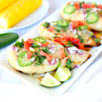 Cheesy Grilled Salsa Verde Chicken