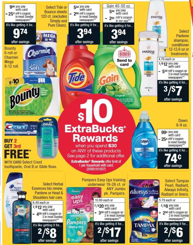 Save big on p g products with cvs extrabucks rewards deal the