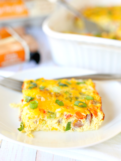 Low Carb Sausage Egg & Cheese Casserole - a delicious and easy recipe!