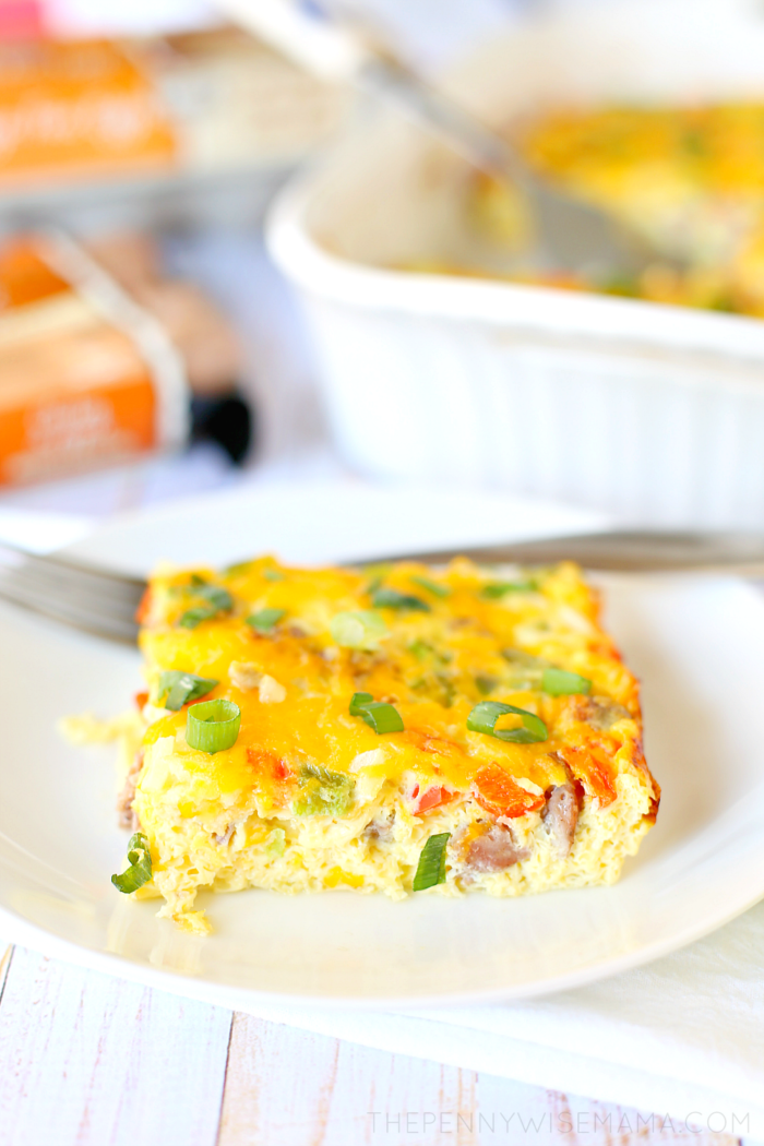 Easy Low-Carb Sausage Egg & Cheese Casserole – The PennyWiseMama