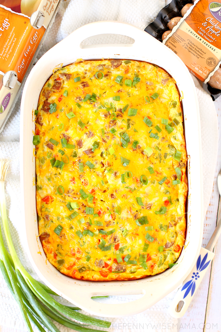 Easy Low-Carb Sausage Egg & Cheese Casserole – The PennyWiseMama