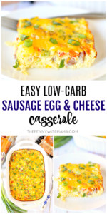 Easy Low-Carb Sausage Egg & Cheese Casserole - The PennyWiseMama