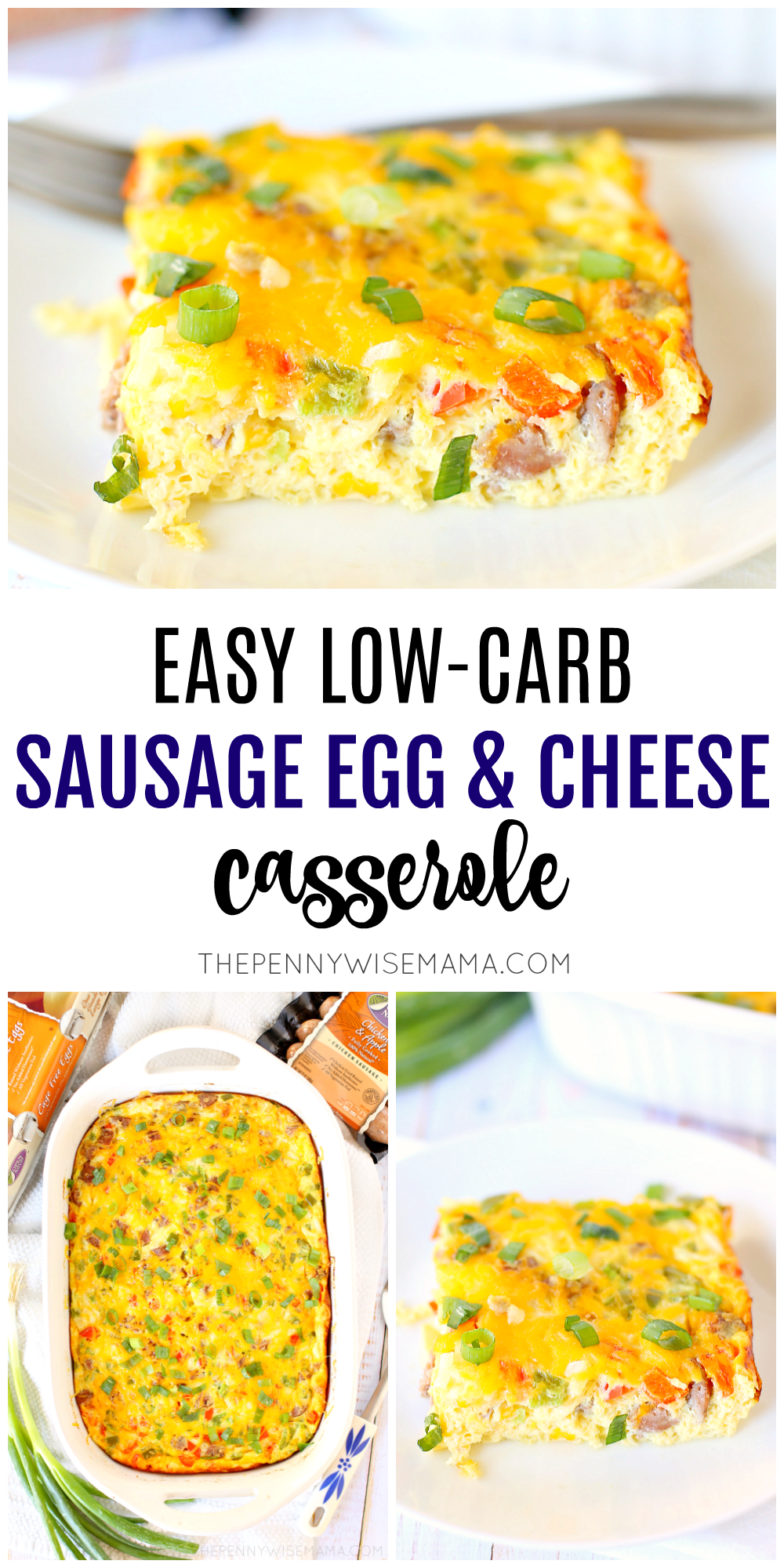 Easy Low Carb Sausage Egg Casserole - a delicious breakfast casserole recipe